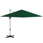 Outsunny 3 x 3m Cantilever Roma Parasol w/ Cross Base Green