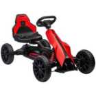 HOMCOM Children Pedal Go Kart With Adjustable Seat- Red