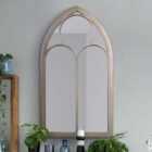 MirrorOutlet Somerley - Extra Large Rustic Metal Chapel Arched Decorative Wall Or Leaner Mirror Stone Colour 60" X 32" (150cm X 81cm)