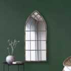 MirrorOutlet Somerley - Rustic Metal Arched Decorative Wall Or Leaner Mirror 46" X 20" (115cm X 50cm)
