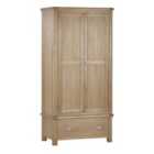 Julian Bowen Memphis Limed Oak 2 Door 1 Drawer Wardrobe