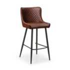 Julian Bowen Luxe Faux Leather Barstool - Brown