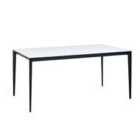Julian Bowen Miami Rectangular Stone Top Dining Table - White Marble
