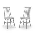 Julian Bowen Set Of 2 Alassio Spindle Back Dining Chairs - Grey