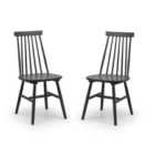 Julian Bowen Set Of 2 Alassio Spindle Back Dining Chairs - Black