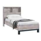 Julian Bowen Bali Bookcase Headboard Bed 90cm - Grey Oak
