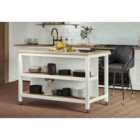 Molly and Milo London Kitchen Island (white) Open With Breakfast Bar