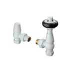 Terma Accessory Valves Terma Traditional, Thermostatic, Left Or Right Sided, Angled TRV & Locksh Set, White