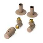 Terma Accessory Valves Terma (vario) Royal Angled, Thermostatic TRV Set (left Or Right Sided) w/ Pipe Masking Set, Quartz Mocha