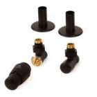 Terma Accessory Valves Terma (vario) Royal Angled, Thermostatic TRV Set (left Or Right Sided) w/ Pipe Masking Set, Heban Black