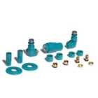 Terma Accessory Valves Terma (vario) Vision, 3-axis (corner) TRVs Set, Left Sided, w/ Pipe Masking, RAL 5018 (Matt) Teal