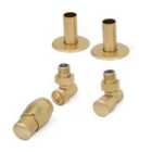 Terma Accessory Valves Terma (vario) Royal Angled, Thermostatic TRV Set (left Or Right Sided) w/ Pipe Masking Set, Brass