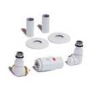 Terma Accessory Valves Terma (vario) Vision, 3-axis (corner) TRVs Set, Left Sided, w/ Pipe Masking, Soft 9016 (Matt White)