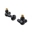 Terma Accessory Valves Terma Traditional, Thermostatic, Left Or Right Sided, 3-axis (corner) TRV & Lockshield Set, Matt Textured Black