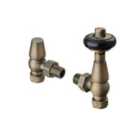 Terma Accessory Valves Terma Traditional, Thermostatic, Left Or Right Sided, Angled TRV & Locksh Set, Antique Brass
