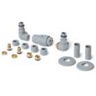 Terma Accessory Valves Terma (vario) Vision, 3-axis (corner) TRVs Set, Right Sided, w/ Pipe Masking, Salt N Pepper