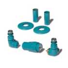Terma Accessory Valves Terma (vario) Vision, 3-axis (corner) TRVs Set, Right Sided, w/ Pipe Masking, RAL 5018 (Matt) Teal