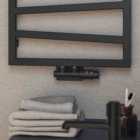 Terma Accessory Valves Terma (vario) Twins, Angled, 50mm Integrated TRVs Set Right Sided, w/ Pipe Masking, Black Soft RAL 9005