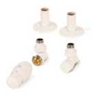 Terma Accessory Valves Terma (vario) Royal Angled, Thermostatic TRV Set (left Or Right Sided) w/ Pipe Masking Set, Soft 9016 (Matt White)