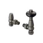 Terma Accessory Valves Terma Traditional, Thermostatic, Left Or Right Sided, Angled TRV & Locksh Set, Pewter