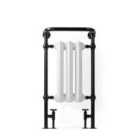 Terma Cast Iron Towel Rail, Plain Towel Rail 900X490 , White Soft (radiator) & RAL 9005 Matt Black (wet Paint) (surround)
