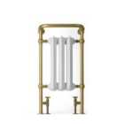 Terma Cast Iron Towel Rail, Plain Towel Rail 900X490 , White Soft (radiator) & Brass (surround)