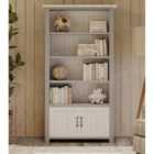Molly and Milo London Silver Shale - Large Open Bookcase With Doors
