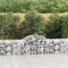 vidaXL Arched Gabion Baskets 3 pcs 200x50x60/80 cm Galvanised Iron