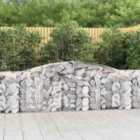 vidaXL Arched Gabion Baskets 7 pcs 400x30x80/100 cm Galvanised Iron
