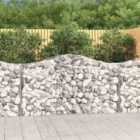 vidaXL Arched Gabion Baskets 2 pcs 200x50x100/120 cm Galvanised Iron