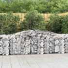 vidaXL Arched Gabion Baskets 10 pcs 400x50x80/100 cm Galvanised Iron