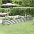 vidaXL Garden Raised Bed Powder-coated Steel 368x80x36 cm Silver