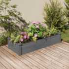 vidaXL Garden Raised Bed w/ Liner Grey 120x45x25 cm