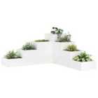 vidaXL Garden Planter 4-Tier 80.5x79x36 cm White Solid Pine