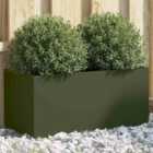 vidaXL Planter Olive Green 62X30X29cm Cold-rolled Steel