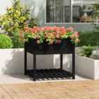 vidaXL Planter with Shelf Black 82.5x82.5x81 cm Solid Pine