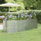 vidaXL Garden Raised Bed Powder-coated Steel 249x100x68 cm Silver