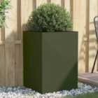 vidaXL Planter Olive Green 52X48X75cm Cold-rolled Steel