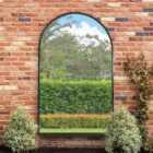 MirrorOutlet Arcus Black Arched Leaner Wall Mirror 75''
