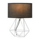 Interiors By Ph Wyra Black And Chrome Finish Table Light