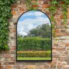 MirrorOutlet Arcus Black Framed Arched Outdoor Wall Mirror