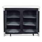 Livingandhome Portable Black Camping Kitchen Storage Cabinet Table