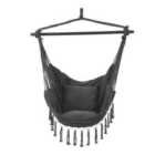 Livingandhome Dark Grey Canvas Hammock Swing Chair
