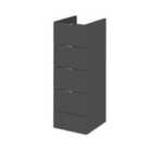 Hudson Reed Fusion 300Mm Drawer Unit - Gloss Grey