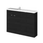 Hudson Reed Fusion 1200Mm Combination - Compact Option 2 - Black Woodgrain
