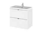 Hudson Reed Fusion 600 Wall Hung 2-drawer Unit & Basin - Gloss White