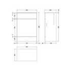 Hudson Reed Fusion 600 Wc Unit (355Mm Deep) - Grey Woodgrain