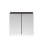 Hudson Reed Fusion 800Mm Mirror Unit (50/50) - Grey Woodgrain