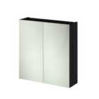 Hudson Reed Fusion 800Mm Mirror Unit (50/50) - Black Woodgrain