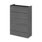 Hudson Reed 600Mm Wc Unit - Compact - Grey Woodgrain